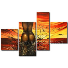 Pintura a óleo africana handmade da arte de 100% para a sala de visitas (AR-155)